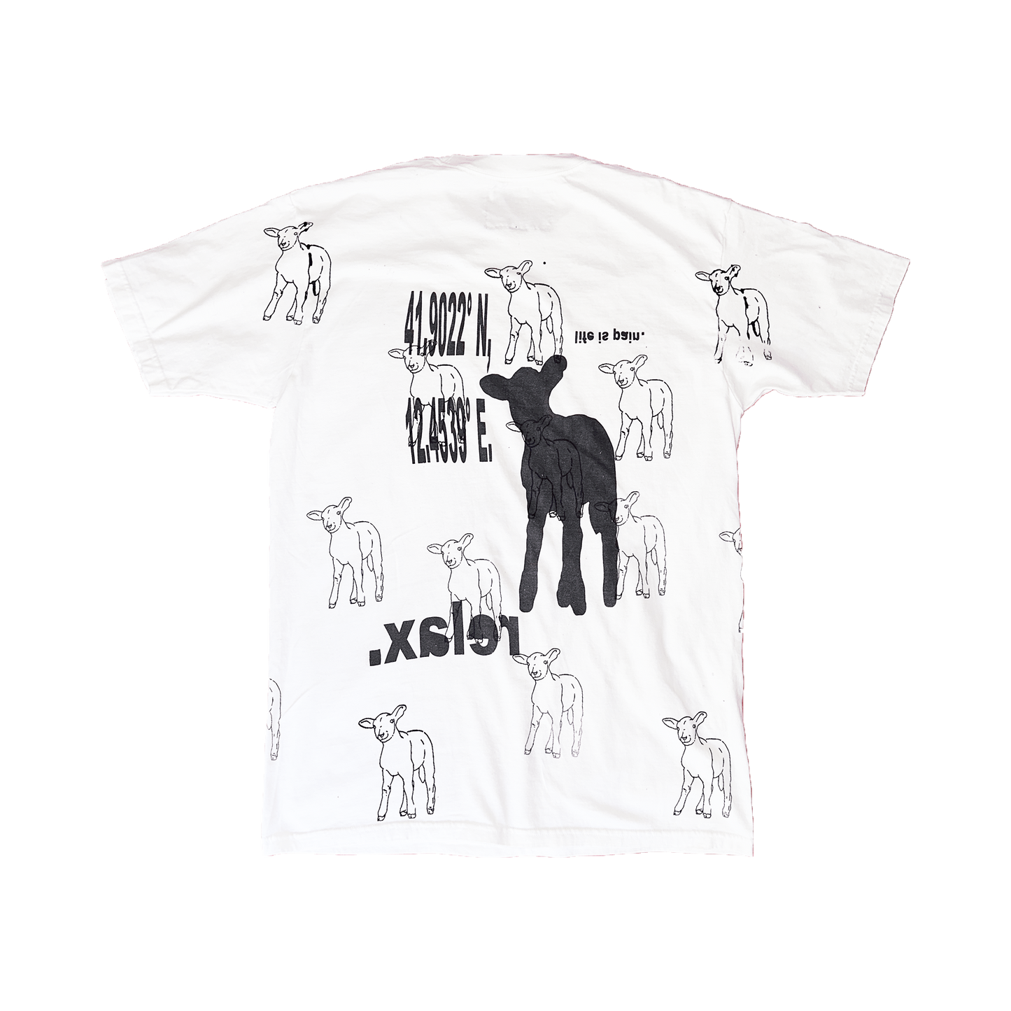 1:1 bily. ALLOVER GOAT TEE 000